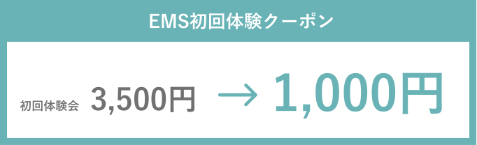 EMS初回体験クーポン 初回体験会3,500円→1,000円